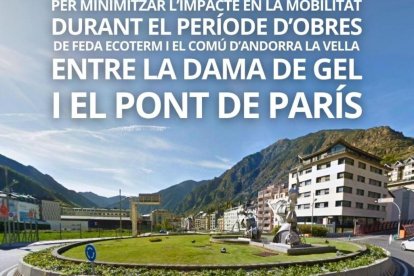 Tall de trànsit entre la Dama de Gel i el Pont de París per obres de FEDA