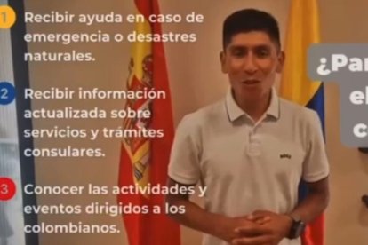Nairo Quintana recorda als residents colombians registrar-se al consolat.