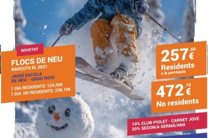 Cartell de l'escola de neu d'Encamp.