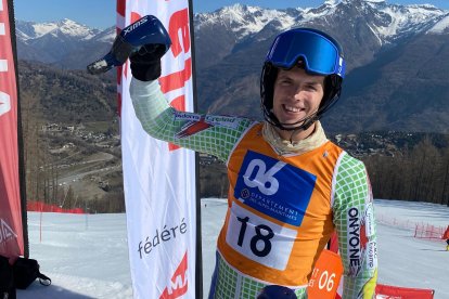 Roger Puig, a l’eslàlom del Nacional de França.