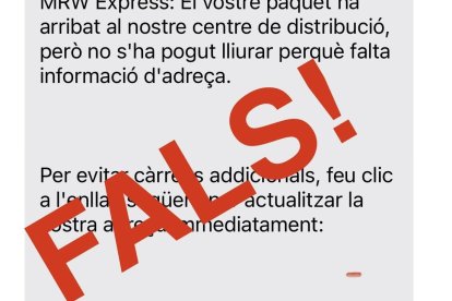 Un dels missatges fraudulents.