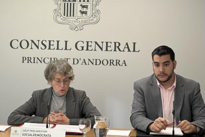 Baró i Vela en la roda de premsa al Consell General.