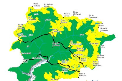 En groc les zones on es manté el risc d'allaus a 2.