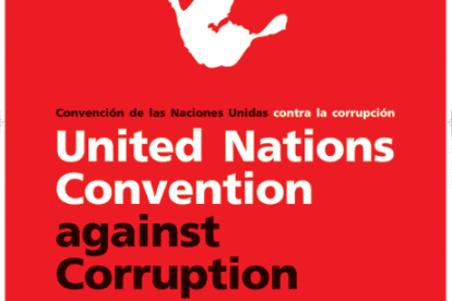 El cartell del Conveni de les Nacions Unides contra la corrupció signat a Mèxic