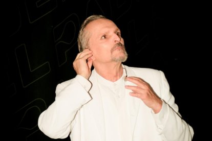 Miguel Bosé durant un concert.