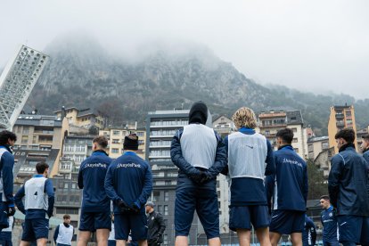 Entrenament dels tricolors al Nacional.