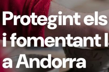 Un fragment de la web de la societat de gestió col·lectiva de drets d'autor i drets veïns del Principat d'Andorra.