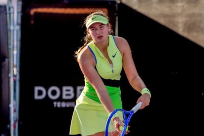 Vicky Jiménez durant un partit del torneig