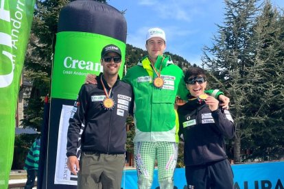 Pere Cornella, Àlex Rius i Jordi Rogel, ahir.