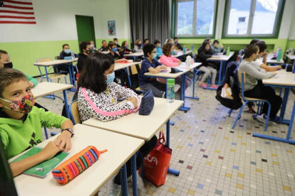 Els alumnes preparats a l'aula