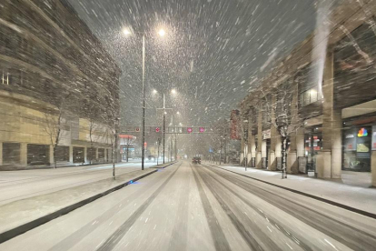 L'avinguda Tarragona nevada