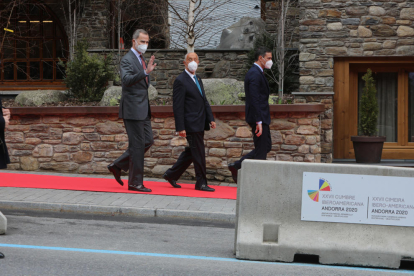 Felip VI, Marcelo Rebelo i Pedro Sánchez tornen del dinar a Montaup