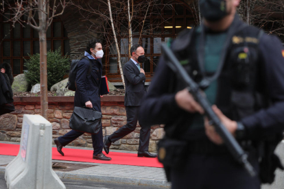 Arribada del cap de Govern a l'hotel per a l'acte central