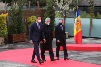 Joan-Enric Vives i Xavier Espot han rebut el president espanyol Pedro Sánchez