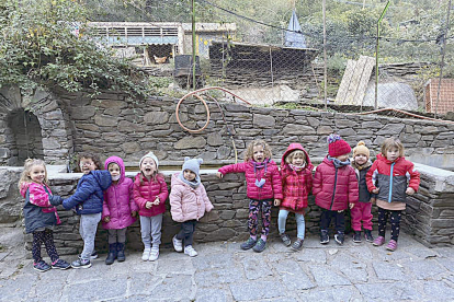 Els grups les Piruletes i els Girasols d'infantil de l'escola andorrana de Sant Julià van donar la benvinguda a la castanyada collint castanyes dels castanyers de Santa Coloma.