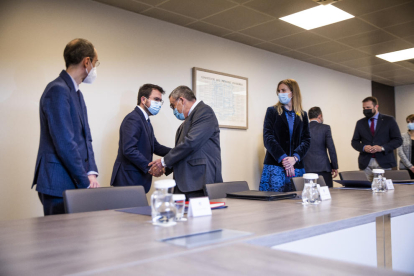 Pere Aragonès saluda a l'ambaixador d'Espanya a Andorra, Àngel Ros