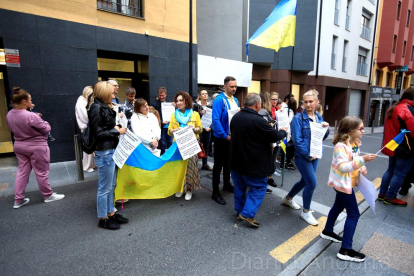 Protesta dels refugiats contra els bombardejos de Rússia a Ucraïna