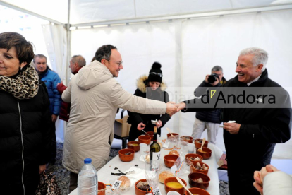 Xavier Espot i Josep Maria Cabanes han coincidit menjant l'escudella de Sant Sebastià