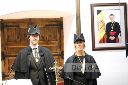 El nou síndic general, Carles Enseñat, i la nova subsíndica, Sandra Codina