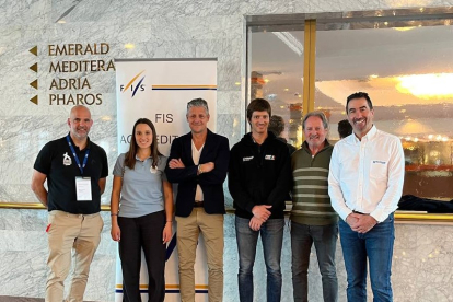 Els representants de la FAE i la candidatura Andorra 2029, a Portoroz