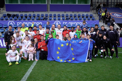 L’Inter Escaldes celebra el bitllet europeu.