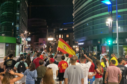 L'afició espanyola celebra l'Eurocopa