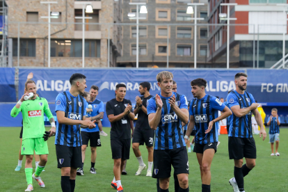 Els jugadors de l’Inter celebren la classificació.