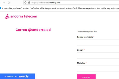 El correu d'Andorra Telecom pateix un atac de phishing