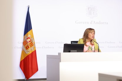 Conxita Marsol portaveu circumstancial a la Roda de Premsa posterior del Consell de Ministres d'aquesta tarda