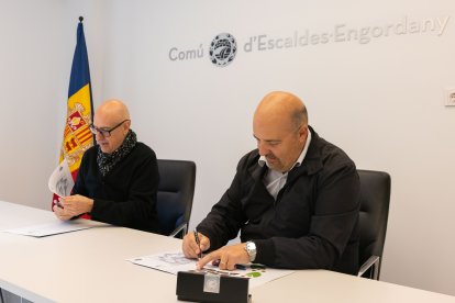 El cònsol menor, Quim Dolsa, i Gorka Aixàs, ahir.