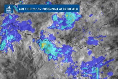 Mapa del radar amb les precipitacions que afecten el conjunt del Principat