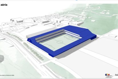 Simulació de l'estadi que el FCA volia construir a la Borda Mateu