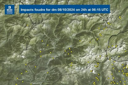 Impactes de llamps a Andorra de la forta tempesta d'anit