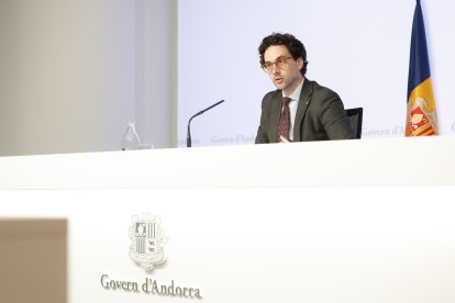 El ministre portaveu, Guillem Casal, en la roda de premsa posterior al consell de ministres