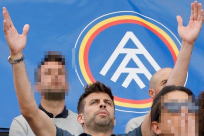 Gerard Piqué, a la llotja de l’Estadi Nacional.