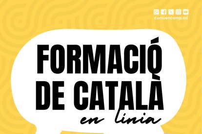 Cartell de les formacions de català que promou Encamp