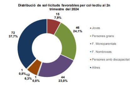 Tipus de beneficiaris dels ajuts al lloguer fins al juny