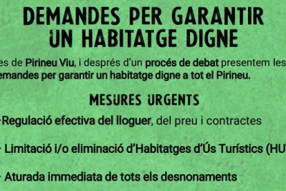 Demandes a la manifestació de Pirineu Viu