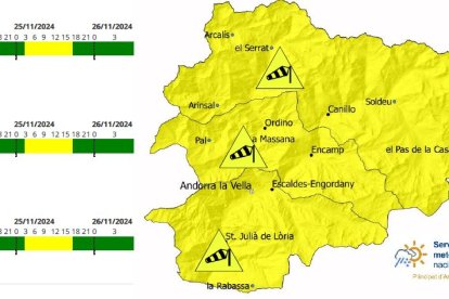 Avís groc per forts vents demà