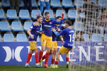 Celebració del gol de l'FC Andorra