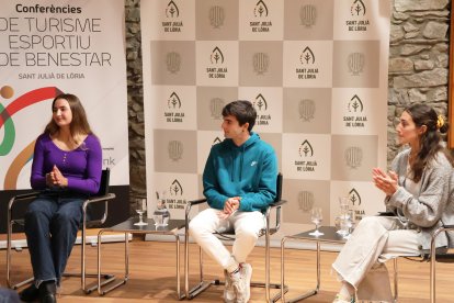 Els esportistes Vicky Jiménez, Miquel Travé i Mònica Doria.