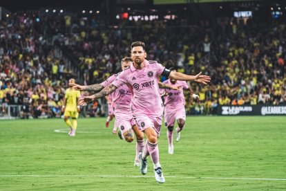 Messi després de marcar un gol amb el seu club, l’Inter Miami.