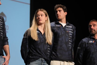 Gina del Rio i Irineu Esteve durant la presentació de la temporada de la federació.