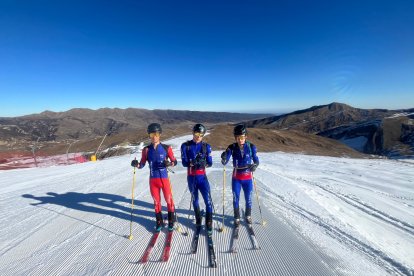 Els tres representants andorrans a Shahdag.