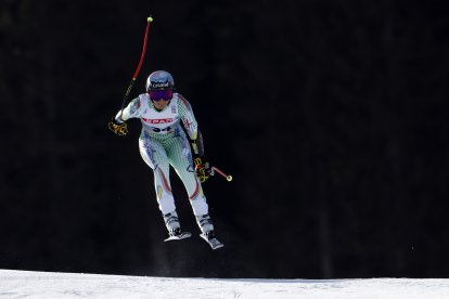 Cande Moreno, durant una de les baixades a Saalbach.