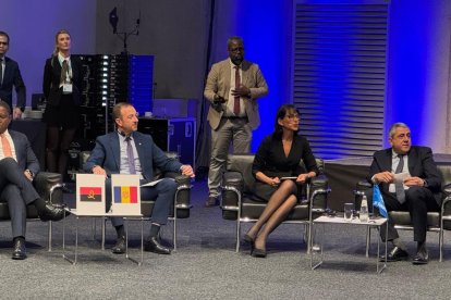 El ministre de Turisme i Comerç, Jordi Torres, durant l'ITB de Berlín