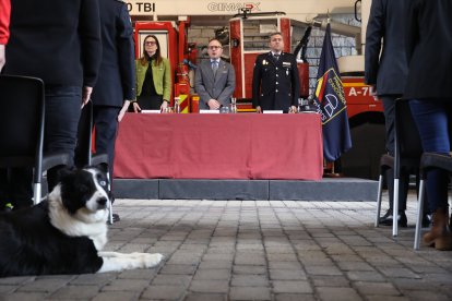 Ester Molné, Xavier Espot i Jordi Farré durant l'acte