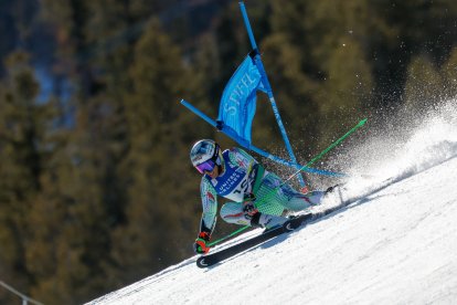 Joan Verdú, a la primera mànega del gegant de la Copa del Món de Sun Valley.