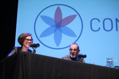 La consellera general de Concòrdia, Núria Segués, durant la reunió de poble a la Massana.