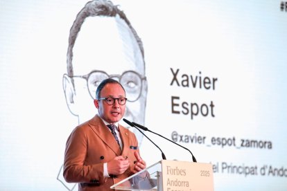 Xavier Espot durant el seu discurs al Forbes Economic Andorra Summit
